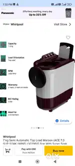 Whirlpool washing machine only 10000