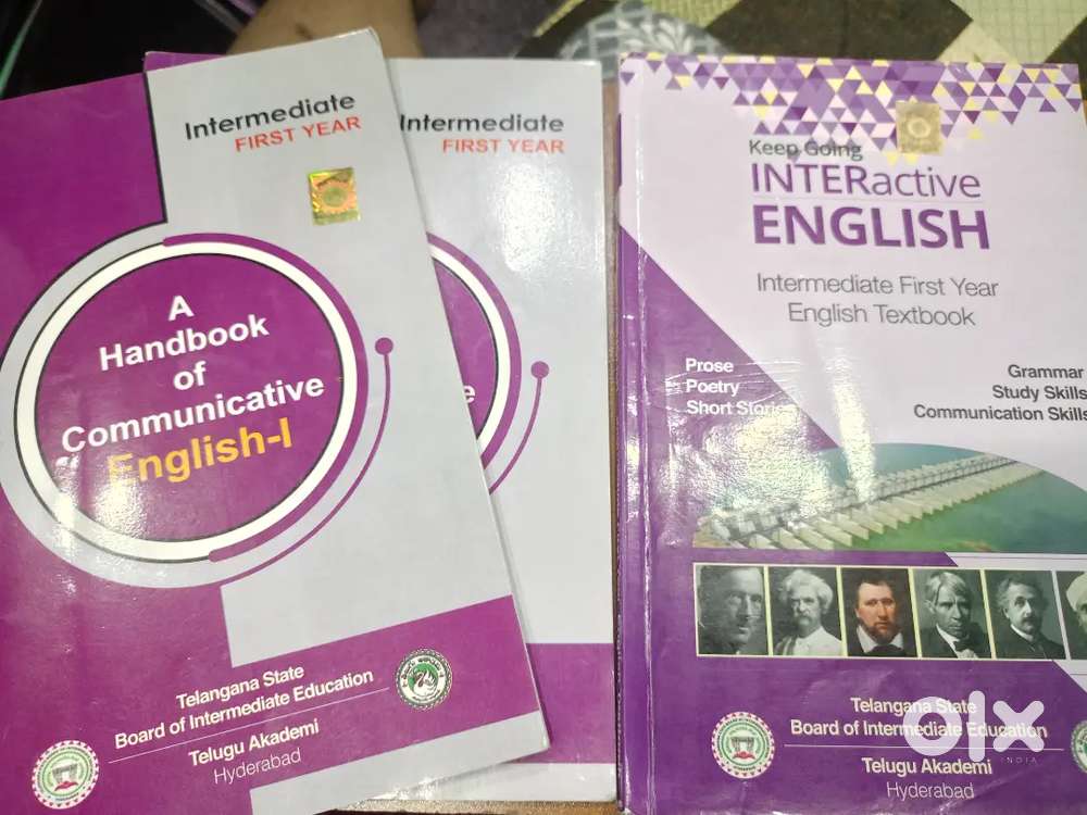 Intermediate first year English text book + 2 Handbook