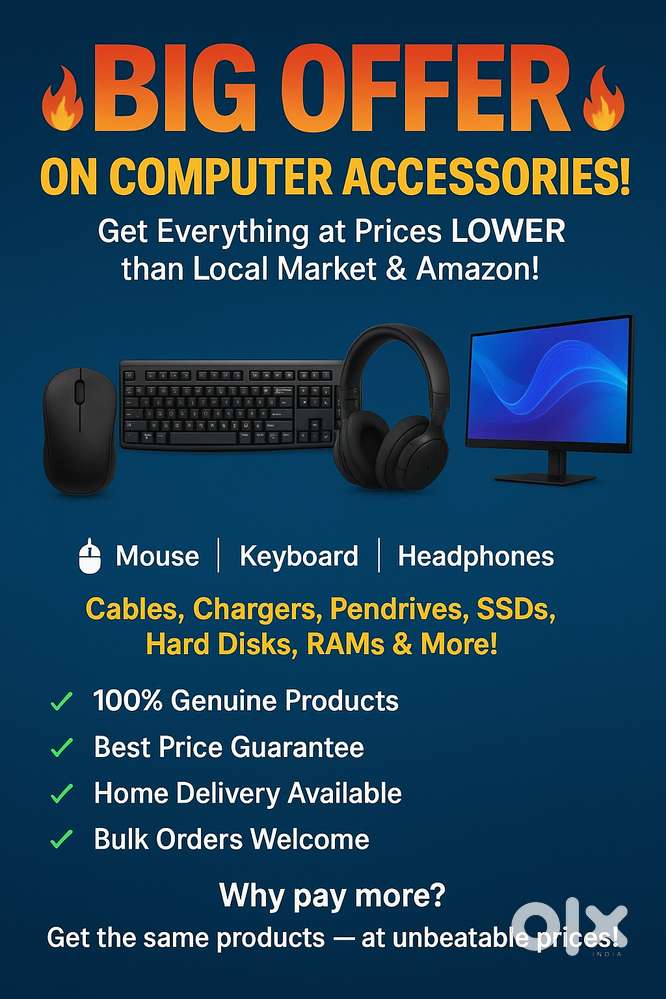 All types of computer accessories available , guaranteed lowest price
