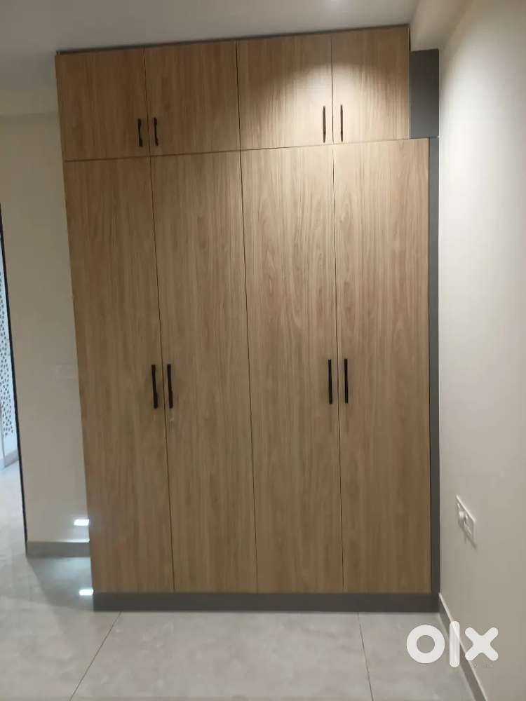 Elevation and interior design cupboards ceiling and paint work