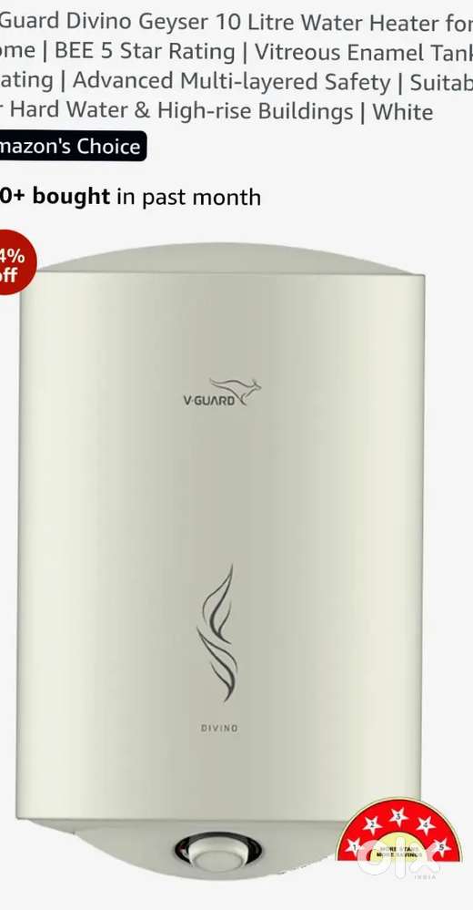 V-Guard Divino Geyser 25  Litre Water Heater for Home  BEE 5 Star
