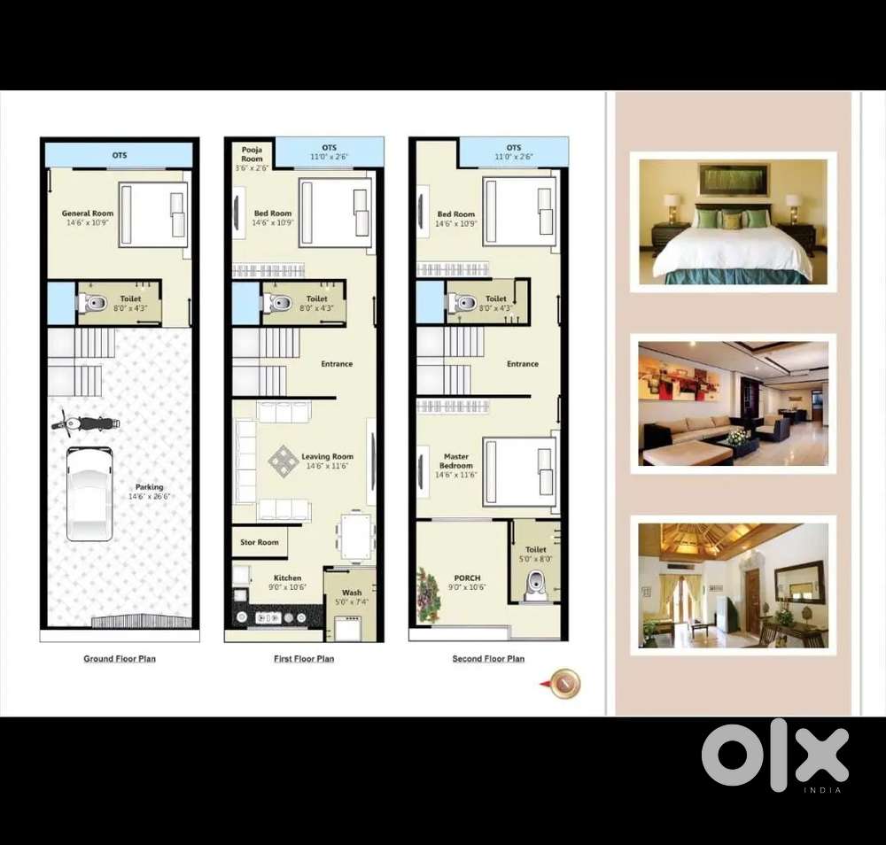 4bhk triplex for corporate rent at zanzarda road without brockrage