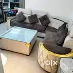 7 seater sofa set with centre table for sell & tv unit/ tv panel