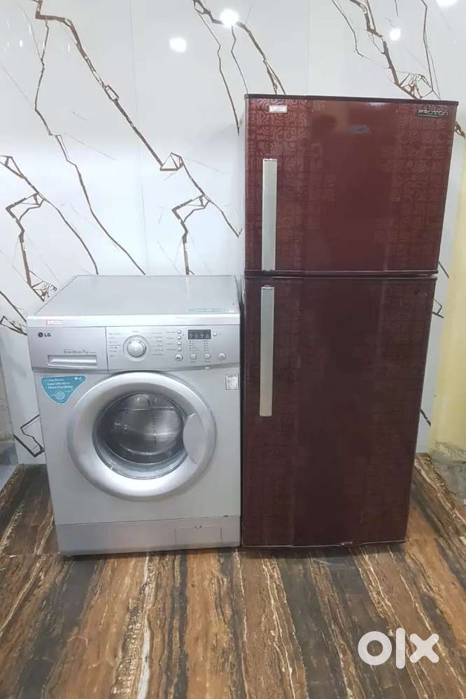 Whirlpool double door refrigerator and washing machine