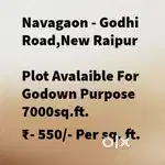 नवागाव गोढि रोड मे गोदाम के लिए प्लॉट उपलब्ध है