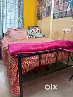 Iron metal cot bed with Cotton Mattress (Double Bed)