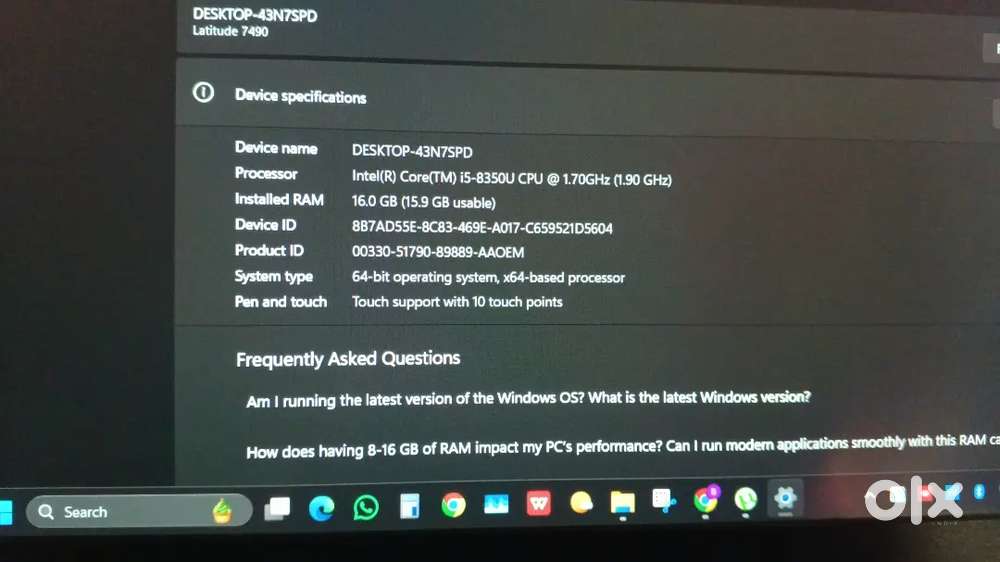Dell Latitude 7490 Laptop for Sale