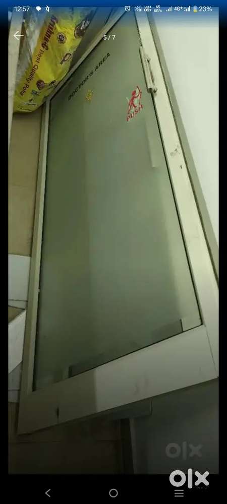 Glass door in aluminium office clinic purposes
