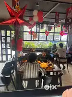 Cafe waiter and waitress