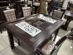 4 seater dining table walnut polish available in Starf Furniture