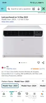 LG window AC(RW-Q18WUZA)