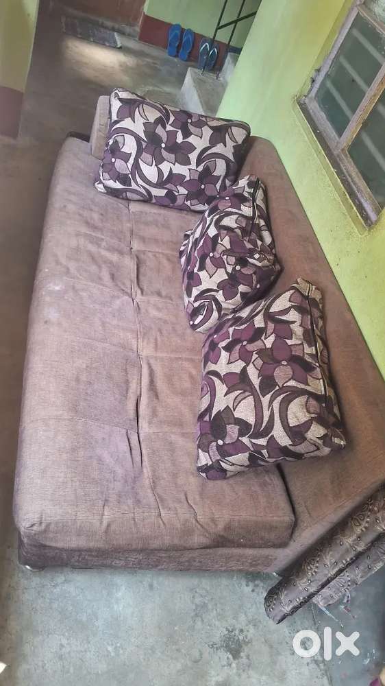 Three piece sofa set with kushans