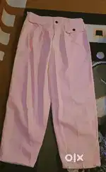 Pink denim jeans