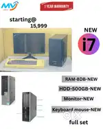 Branded CPU - i7 Process  Ram - 8GB DDR3  Hard Disk - 500GB  SSD-256gb