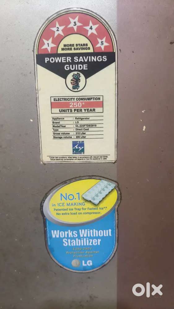 LG 213 L - SINGLE DOOR FRIDGE - 100% WORKING.
