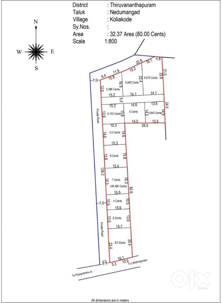 Plots for sale at lekshmipuram santhigiri