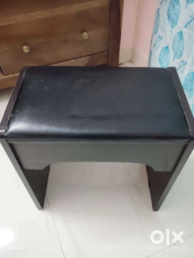 Iron bed, dressing stool, single cupboard