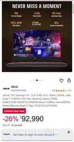 ASUS TUF F15 Gaming Laptop