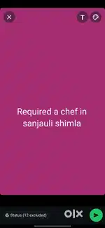 Requird a chef for restaurant