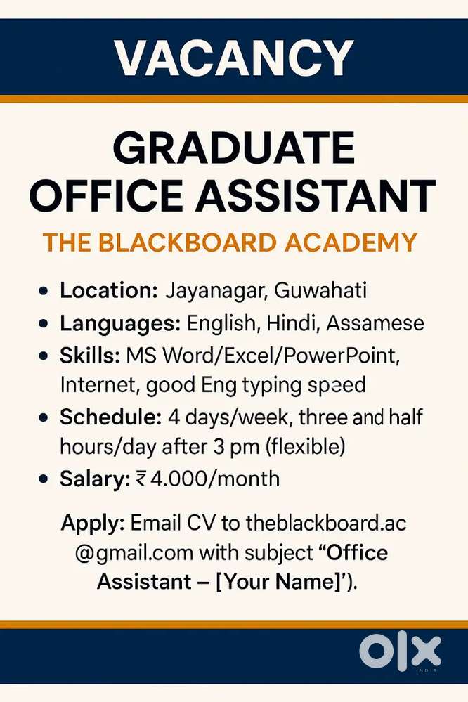 Office Assistant- Coaching Center