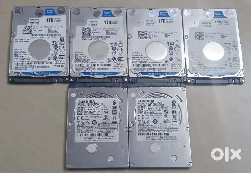 1 TB Laptop Harddisk 100 Percent Health Full Working & Good Condition.