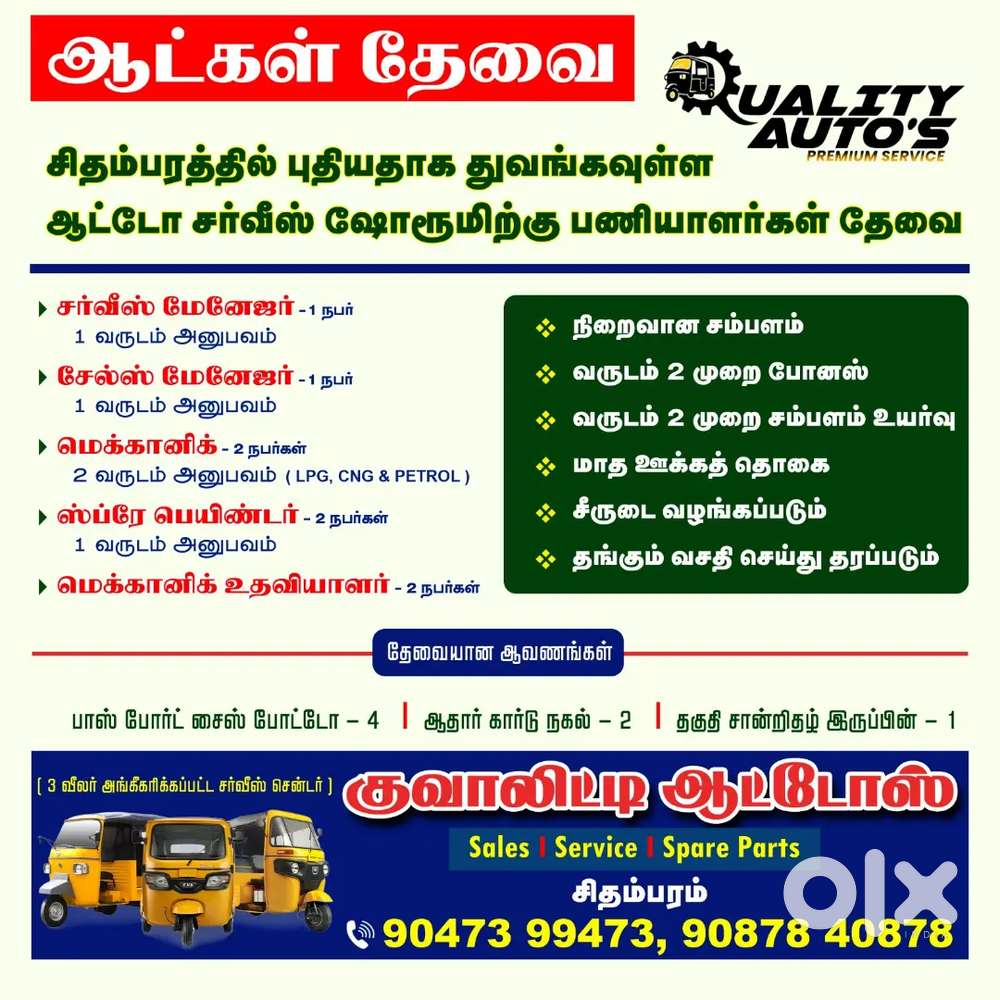 Auto Mechanic ( 3 Wheeler)