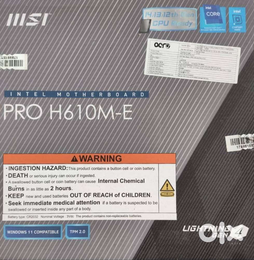 Fix Rate MSI 12th Gen. DDR5 Motherboard & Intel Core i3