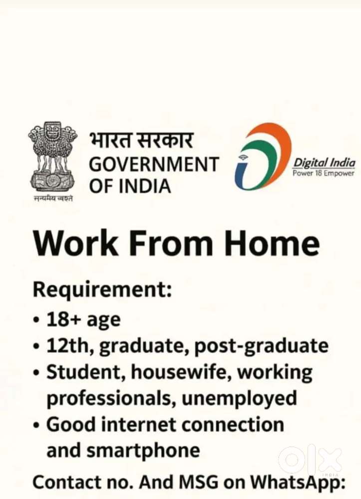 Digital work form home age 18+