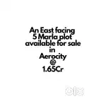 An East facing 5 Marla plot available for sale in Aerocity