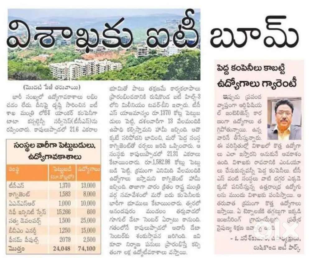 Open plots at Tagarapuvalasa