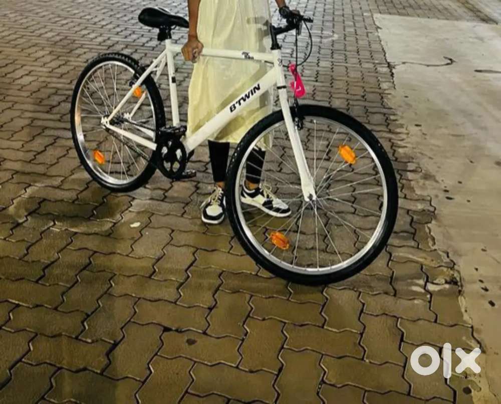 Mountain white bicycle