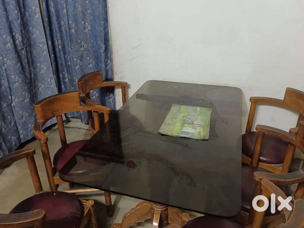 Dining table with six chairs