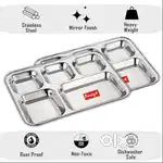 Thali 50 Pieces Stainless Steel 5-Compartment Natraj 5 in 1 Partition