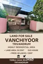 18 CENT LAND WITH AN OLD HOUSE FOR SALE AT VANCHIYOOR