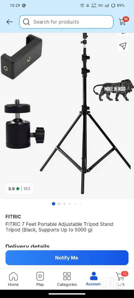 Mobile and camera stand new not used new condition