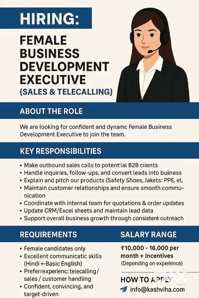 Hiring Female Business Development Executive – Kanpur (Vinoba Nagar)