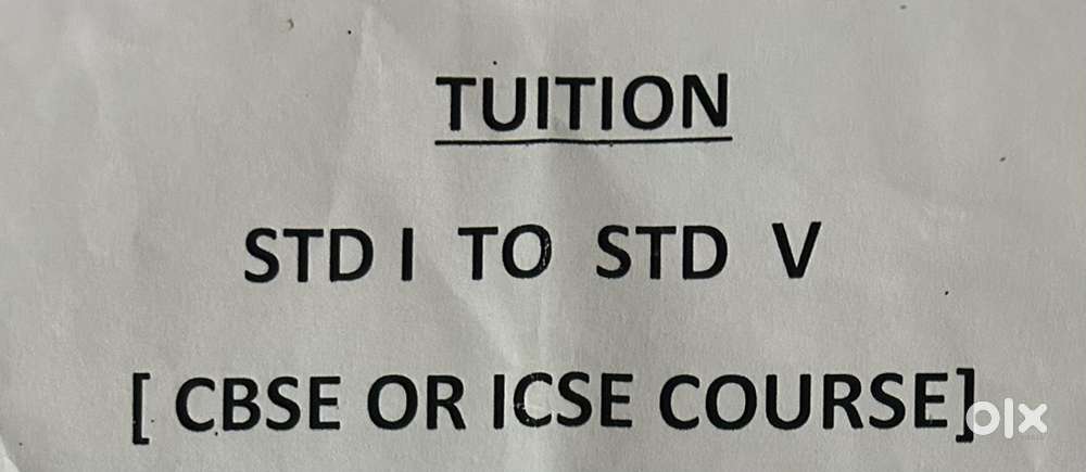Home tutor for Std I to Std V