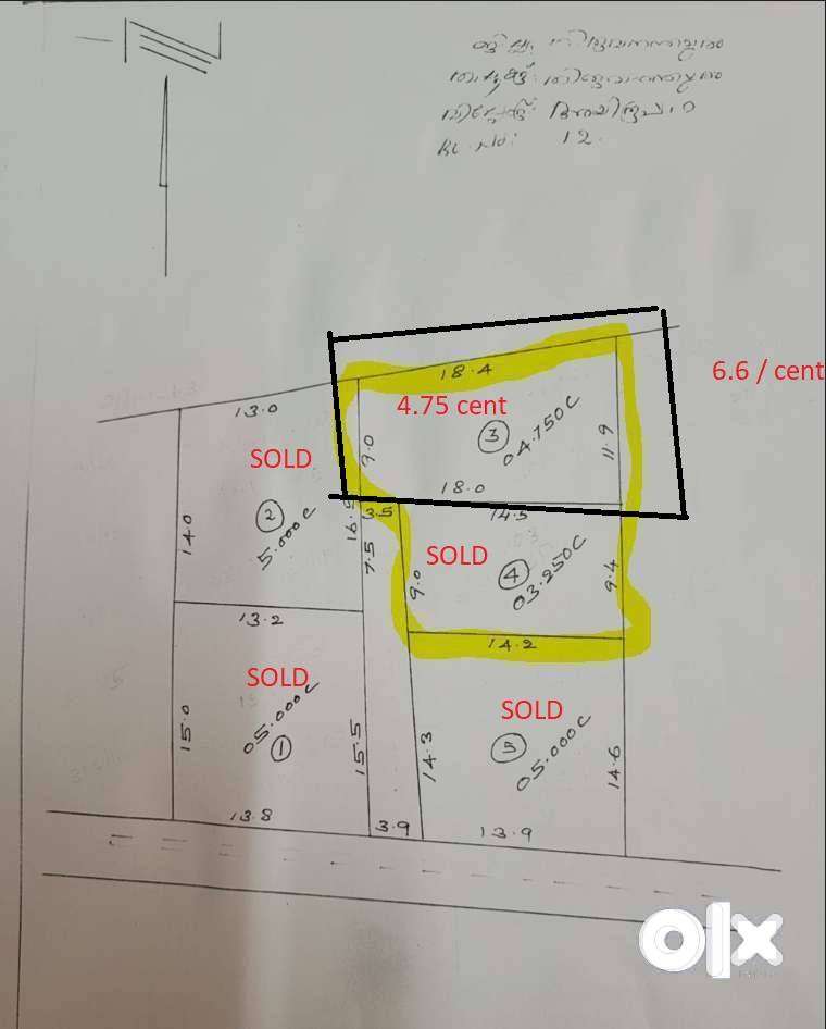 4.75 Cent chanthavila Mavinmoodu near Kinfra