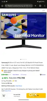 SAMSUNG 68.58 cm (27 inch) Full HD LED Backlit IPS Panel Flicker Free,