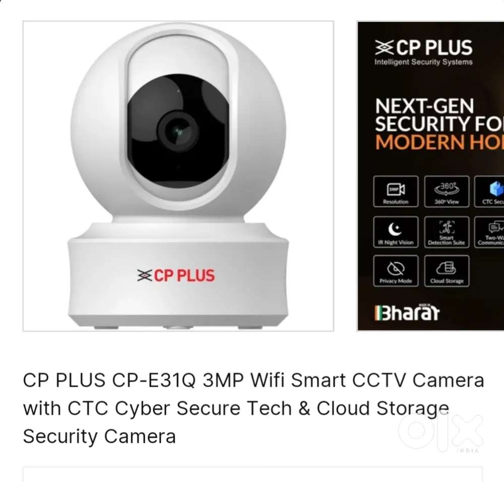 3 MP Wifi Camera with 64 GB Memory card 2 years Company Warranty Seal