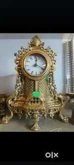 Antique pure brass solid heavy big table clock