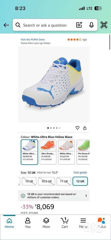 PUMA 22.1 cricket spikes shoes