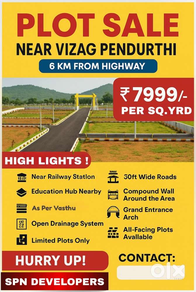 పెందుర్తికి దగ్గరలో  గజం 7999/- కె Limited ప్లాట్స్