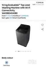Samsung 9kg fully automatic,Wi-Fi, ecobubble fully automatic
