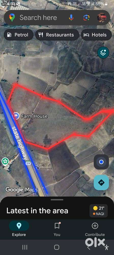 State highway touch property.