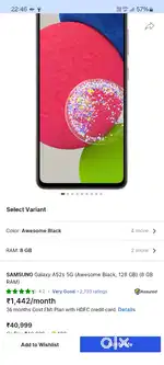 Samsung Galaxy a52s 5g . 8/128gb