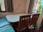 Original segun wooden dining table 4 seater with 2 wooden chair