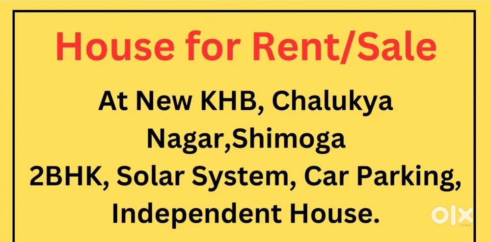 New KHB, Chalukya Nagar, Shimoga 2BHK, Solar System, Car Parking.