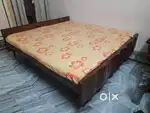 Seesham Wood Double bed with Kurlon mattresses