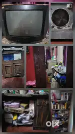 Lg tv, Cooler vansal motor, Wooden tv stand, study table, and Wardrobe